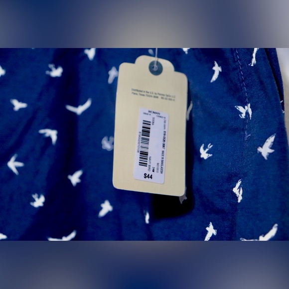 St Johns Bay NWT Skort Womens Plus Size 24W Navy Blue Bird Print 2 Side Pockets - Picture 2 of 6